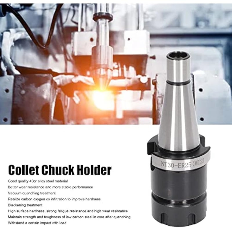 حامل ادوات ثقب لولبي M12 NT30 ER25 مع مفتاح عدة مناسب لماكينة الطحن سي ان سي، ملحقات صناعية لتقوية قطع غيار ماكينات الطحن - Image 5